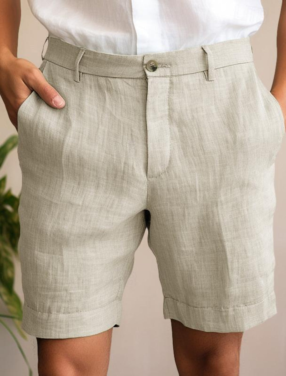Men's light linen shorts breathable modern cut versatile beach-to-city summer style