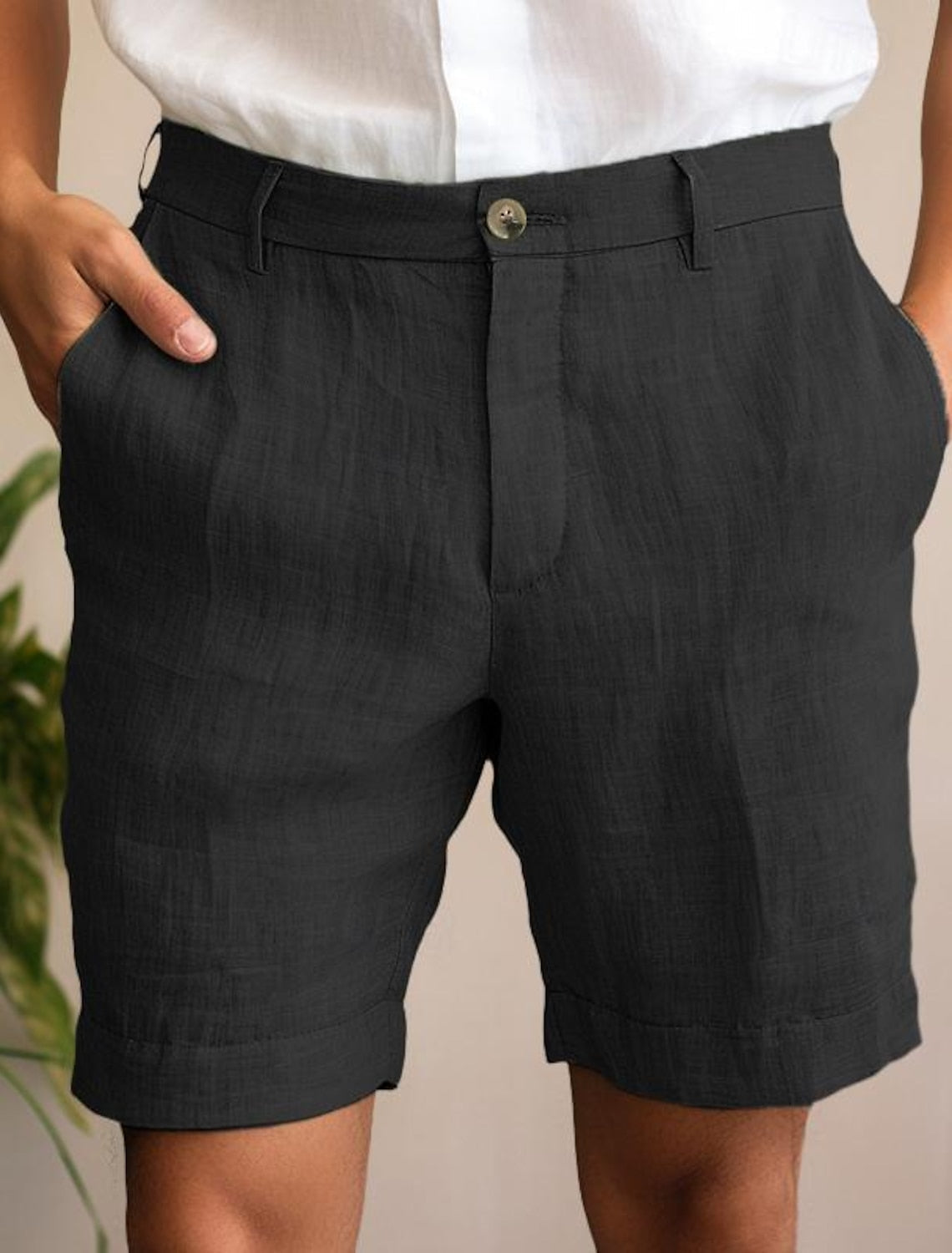 Men's light linen shorts breathable modern cut versatile beach-to-city summer style