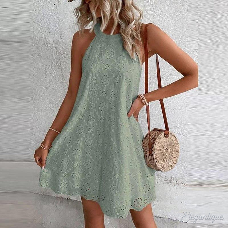 Teresa women's elegant everyday dress in lightweight breathable fabric with flattering timeless silhouette cut