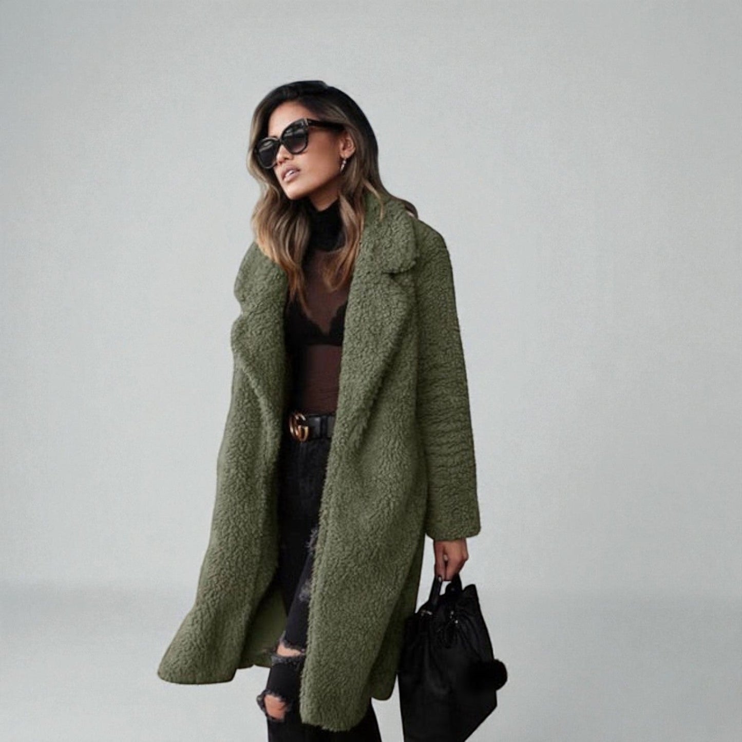 Women's long wool blend winter coat Elena warm polished silhouette regular fit cold weather