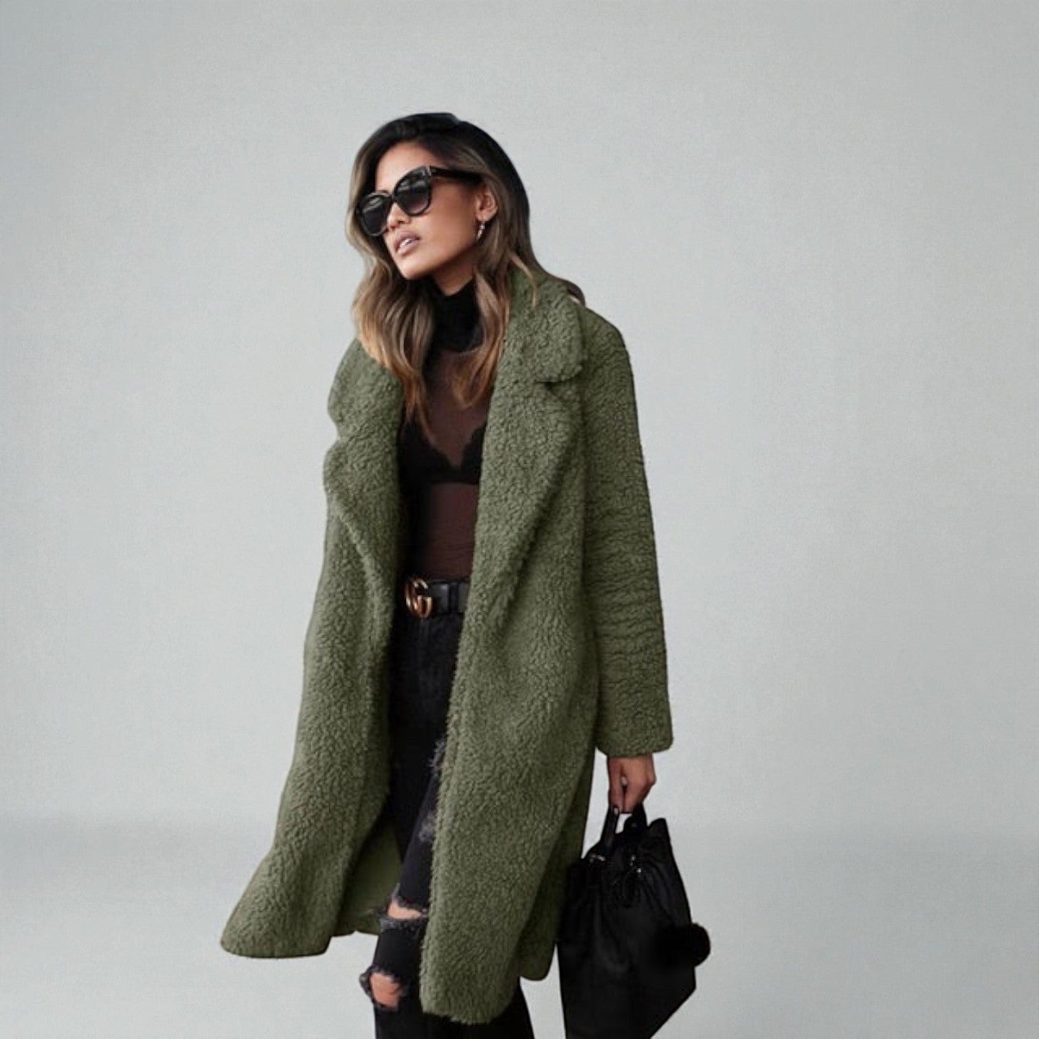 Women's long wool blend winter coat Elena warm polished silhouette regular fit cold weather