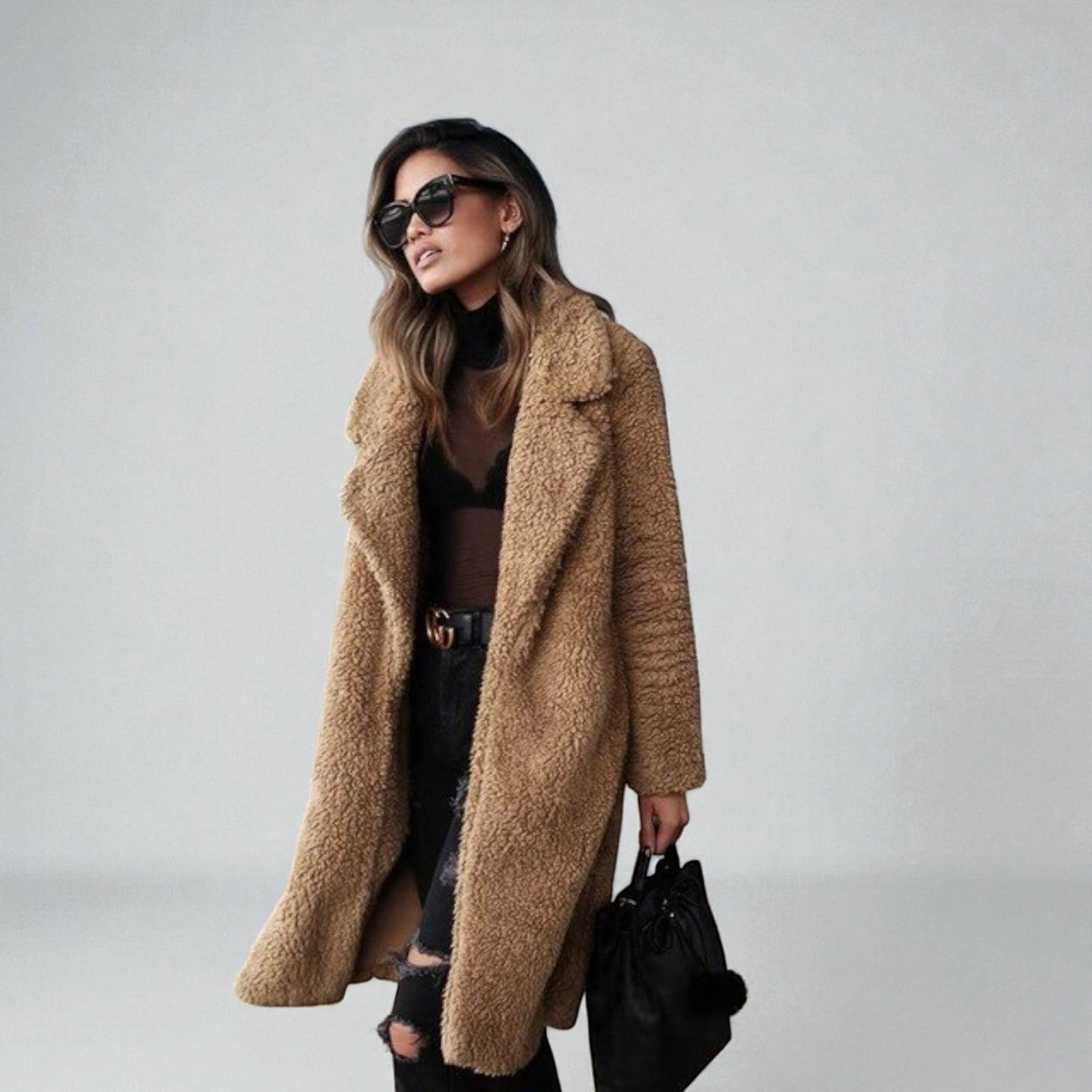 Women's long wool blend winter coat Elena warm regular fit polished silhouette cold weather essential