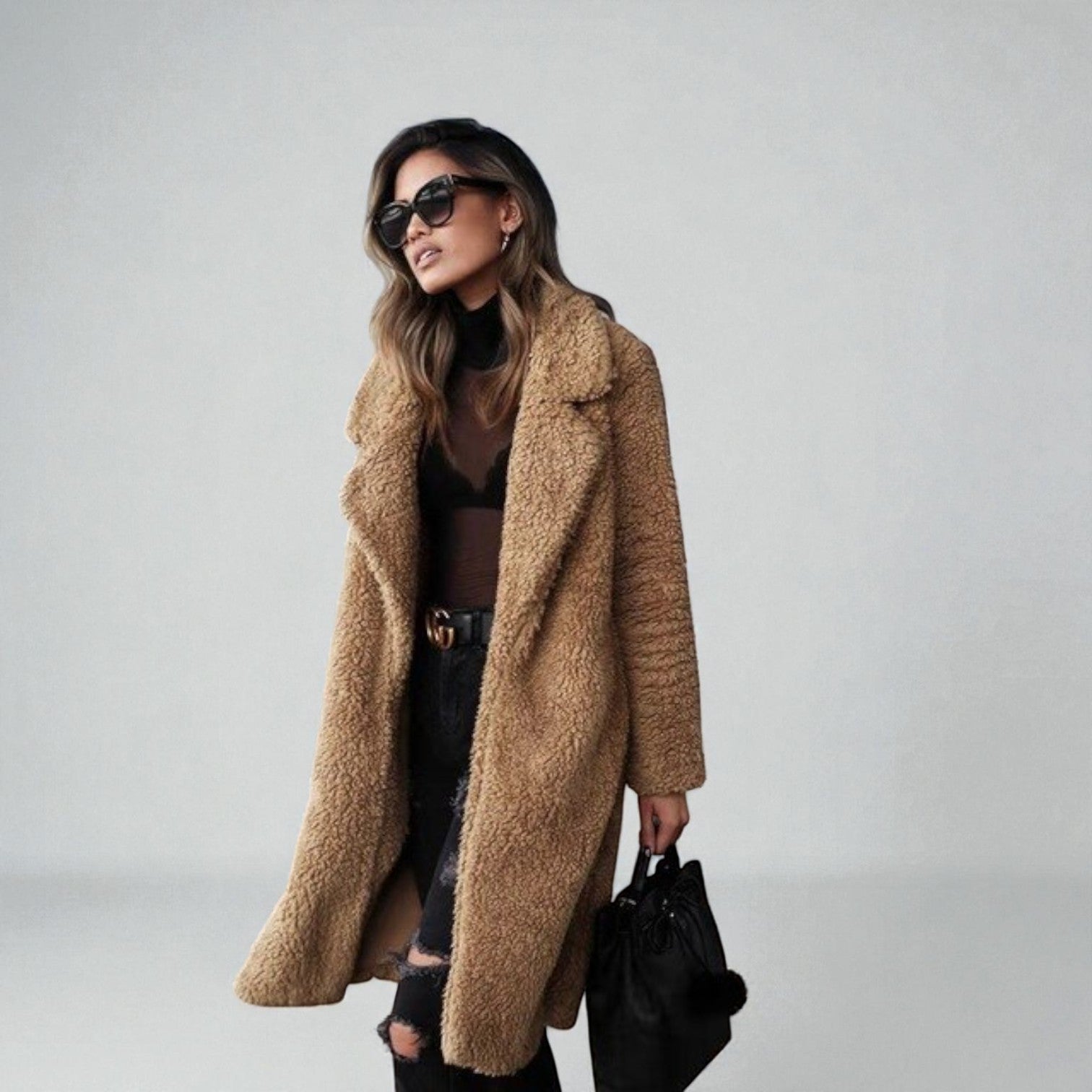 Women's long wool blend winter coat Elena warm regular fit polished silhouette cold weather essential