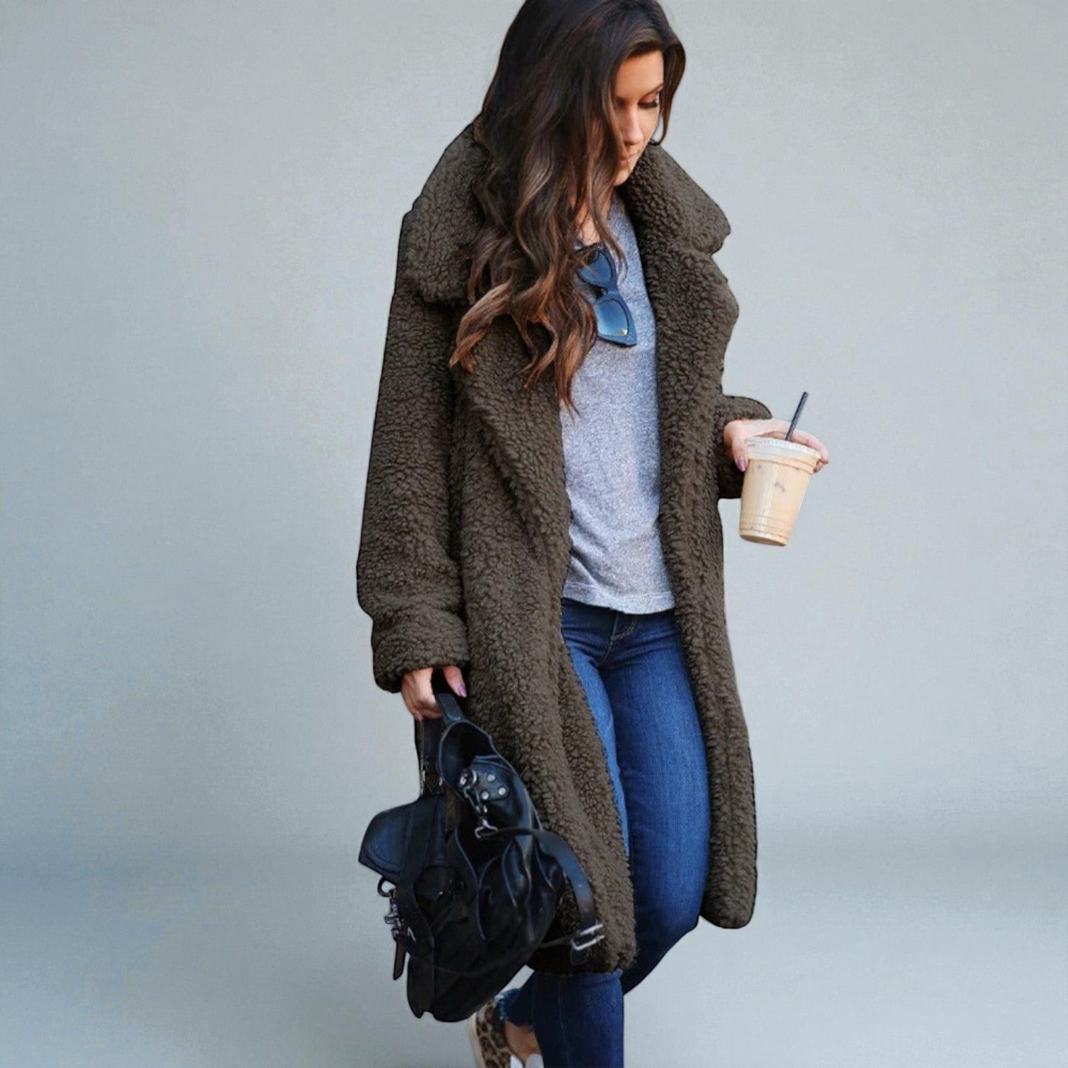 Women's long wool blend winter coat Elena warm regular fit polished silhouette for cold weather