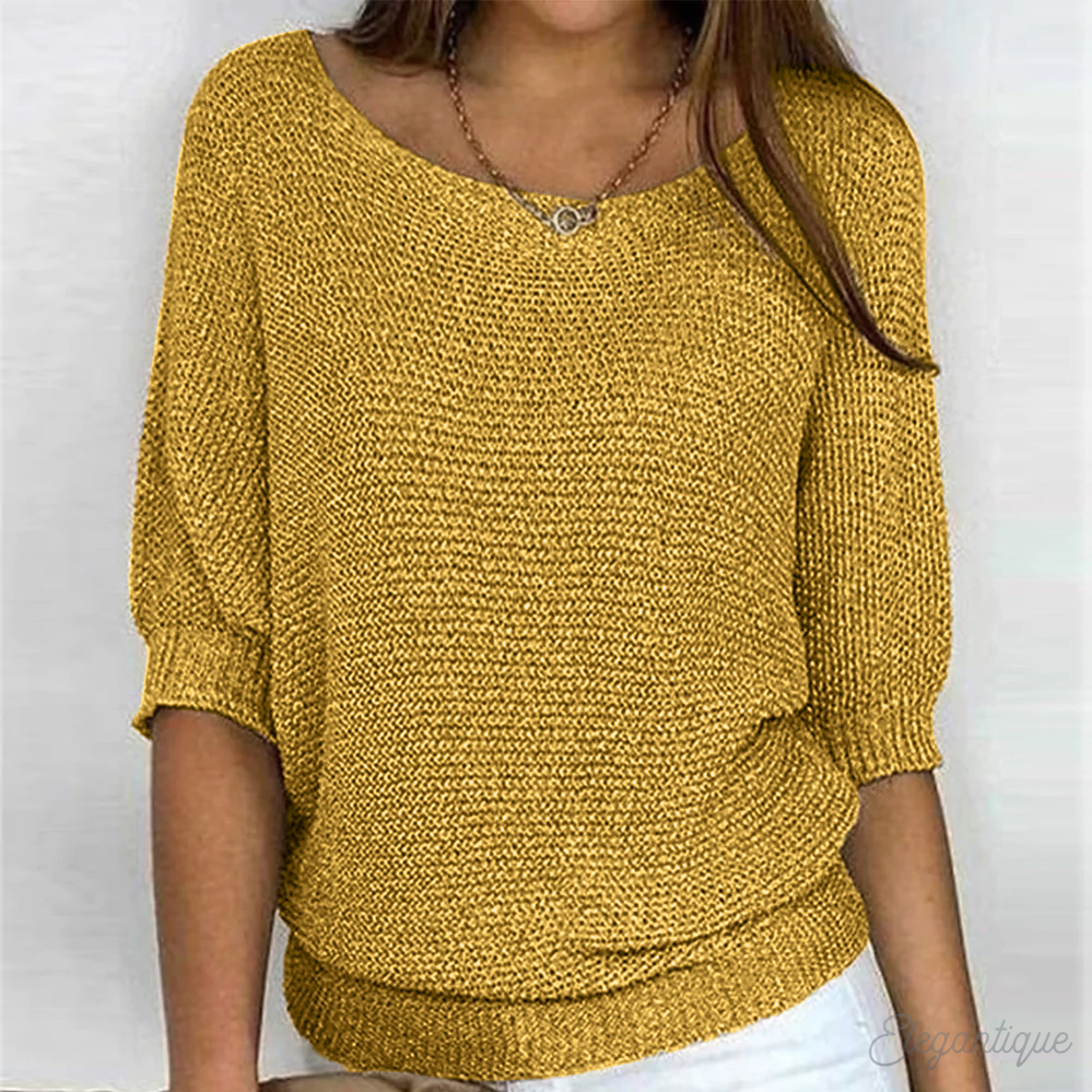 Sophie soft knit sweater boat neck relaxed silhouette Nordic chic cozy everyday women comfort