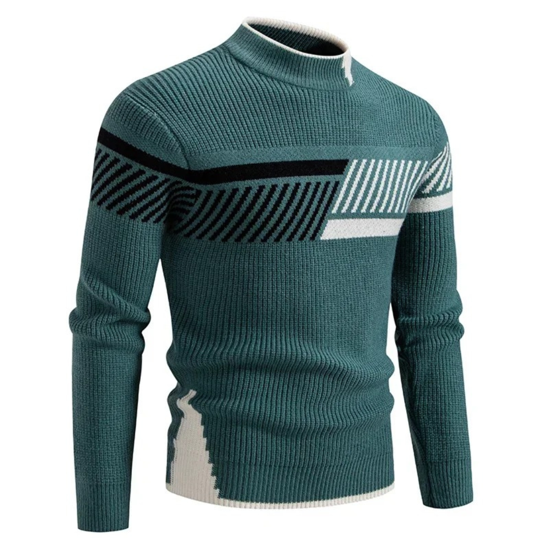 Men's high neck sweater structured silhouette modern fit versatile everyday style comfort