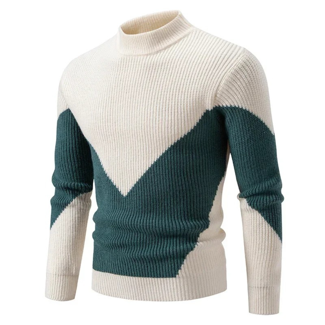 Men's high neck sweater structured silhouette modern fit versatile everyday style comfort