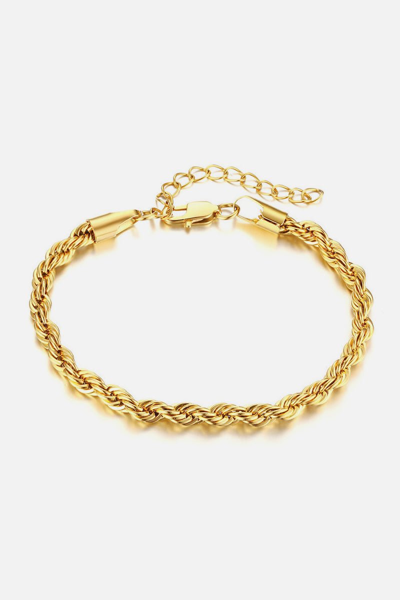 Gold twisted chain choker necklace 15.3" stainless steel statement piece for modern women