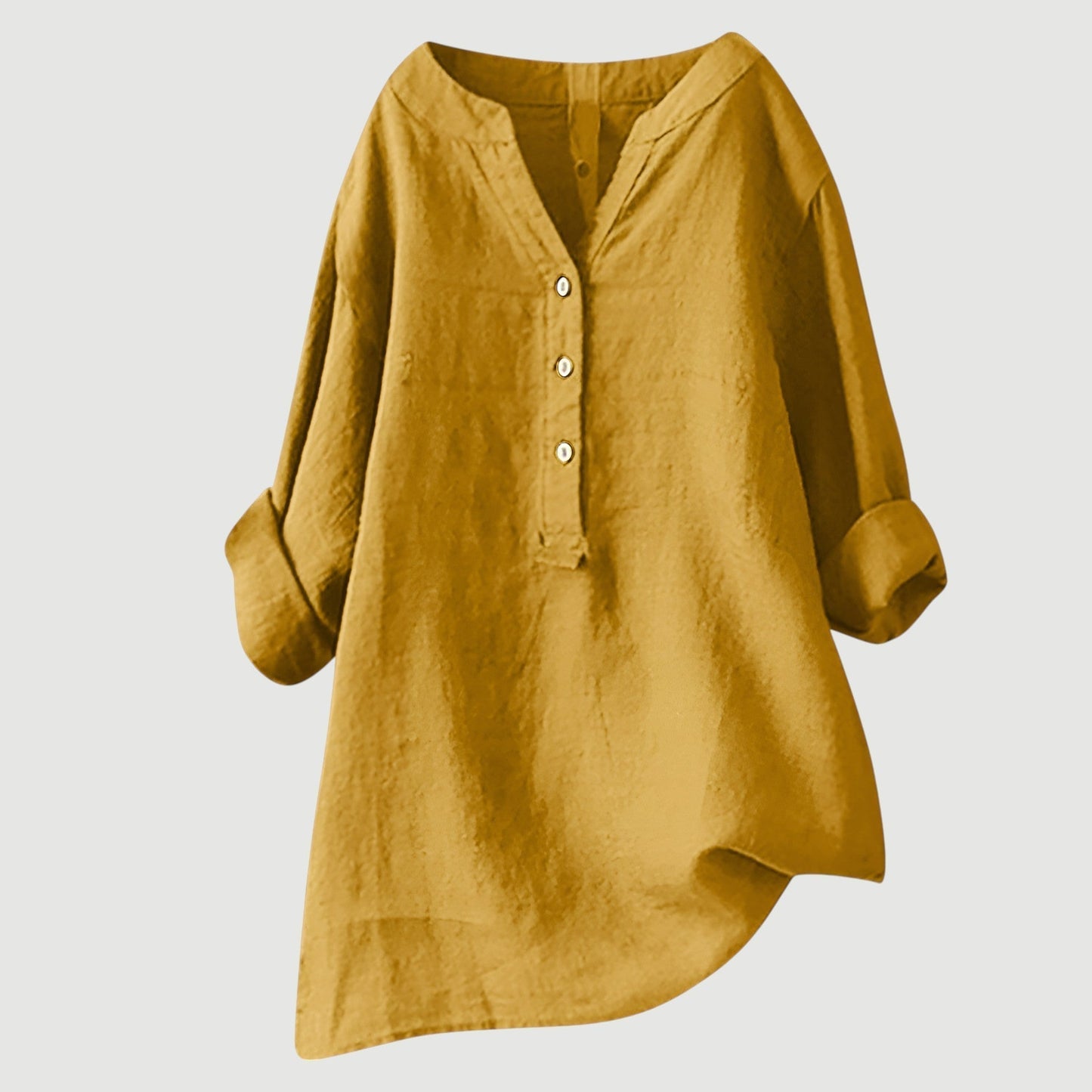 Sophia women's loose casual button shirt long sleeve soft drape relaxed fit everyday wear