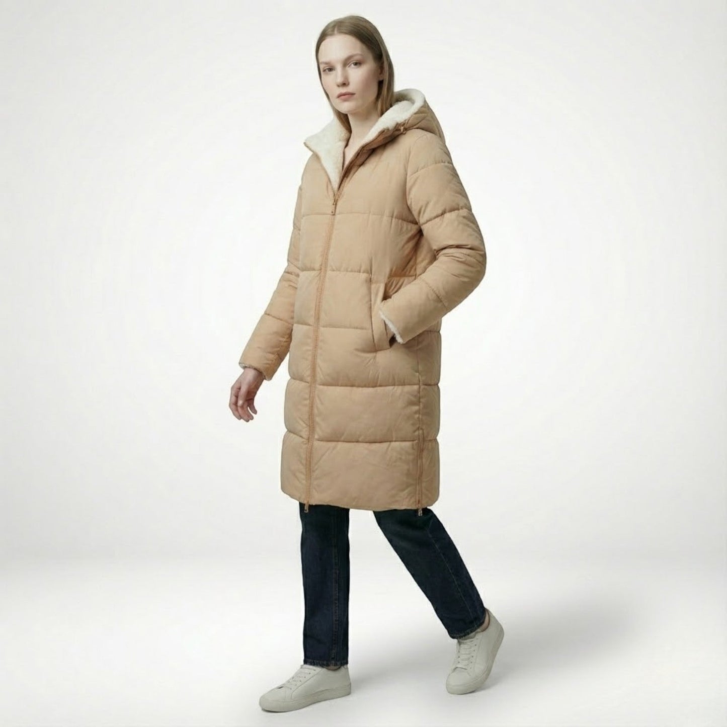 Women's reversible winter jacket dual-tone versatile warmth everyday cold-weather city style