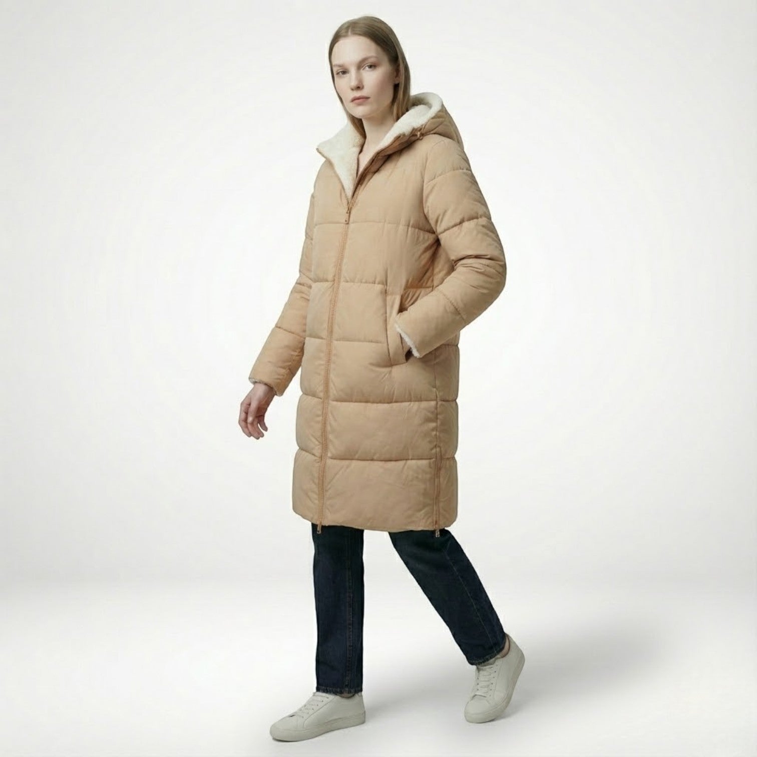 Women's reversible winter jacket dual-tone versatile warmth everyday cold-weather city style