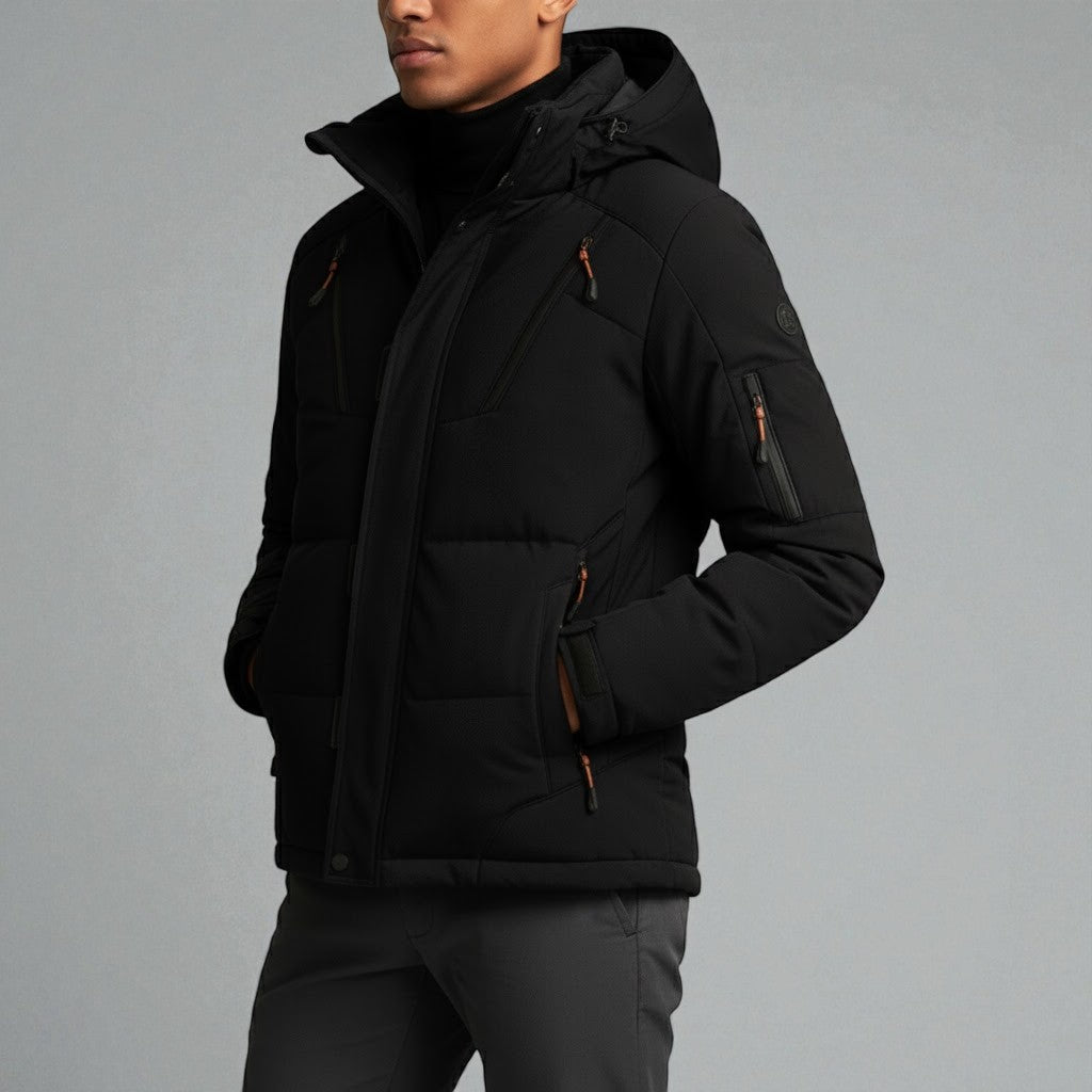Men's wool blend winter jacket in classic cut with insulated lining for everyday cold weather outdoor wear