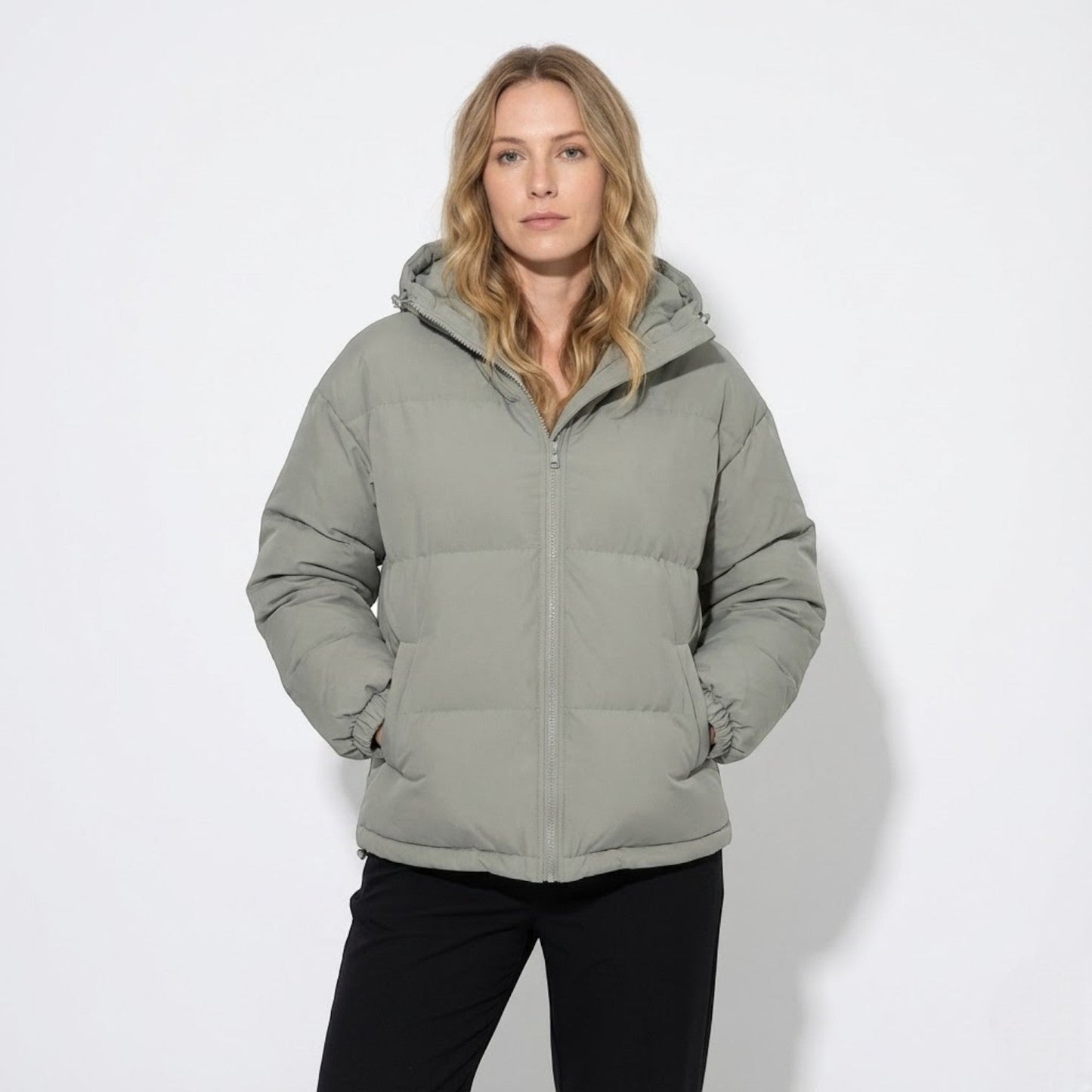 Niko unisex cotton puffer jacket with hood, lightweight modern relaxed fit for urban warmth