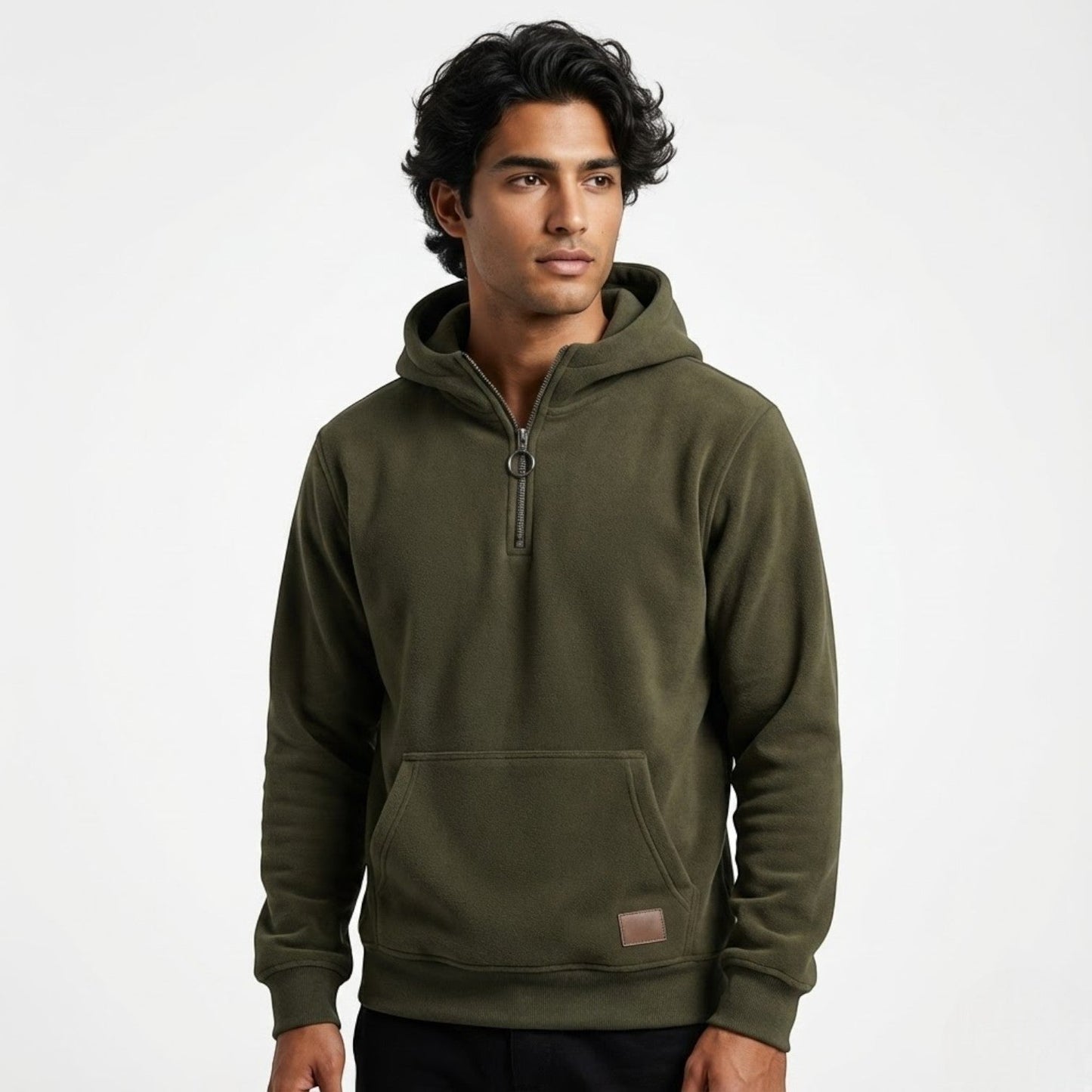 Men's cotton full-zip hoodie regular fit versatile layering piece for everyday casual wear