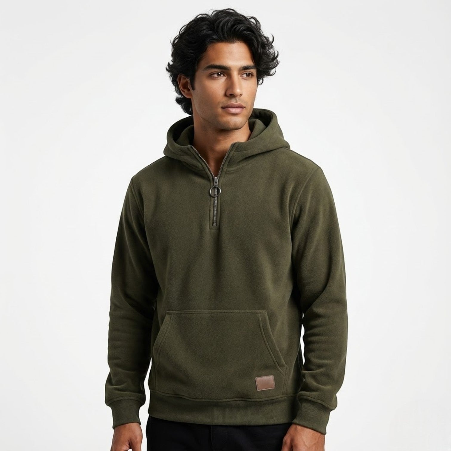 Men's cotton full-zip hoodie regular fit versatile layering piece for everyday casual wear