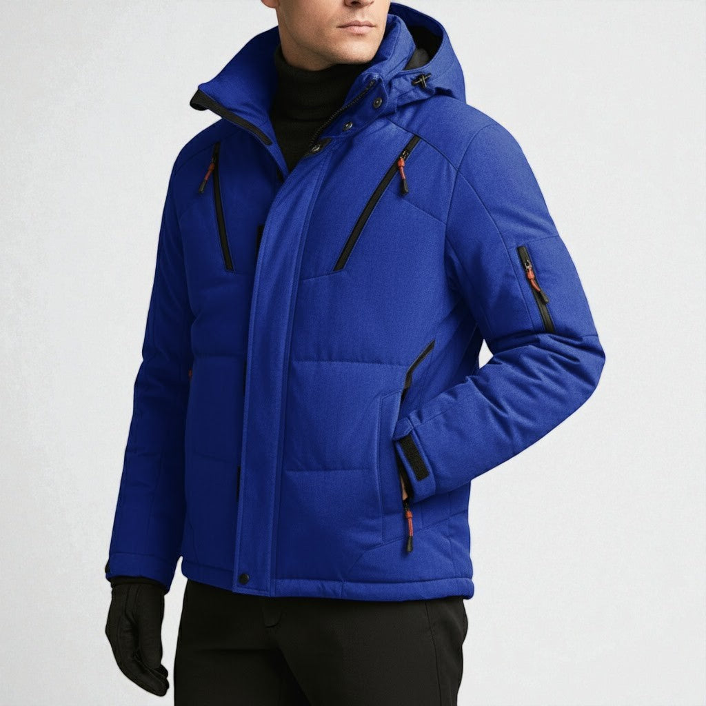 Men's wool blend winter jacket in classic cut with insulated lining for cold weather everyday outdoor wear