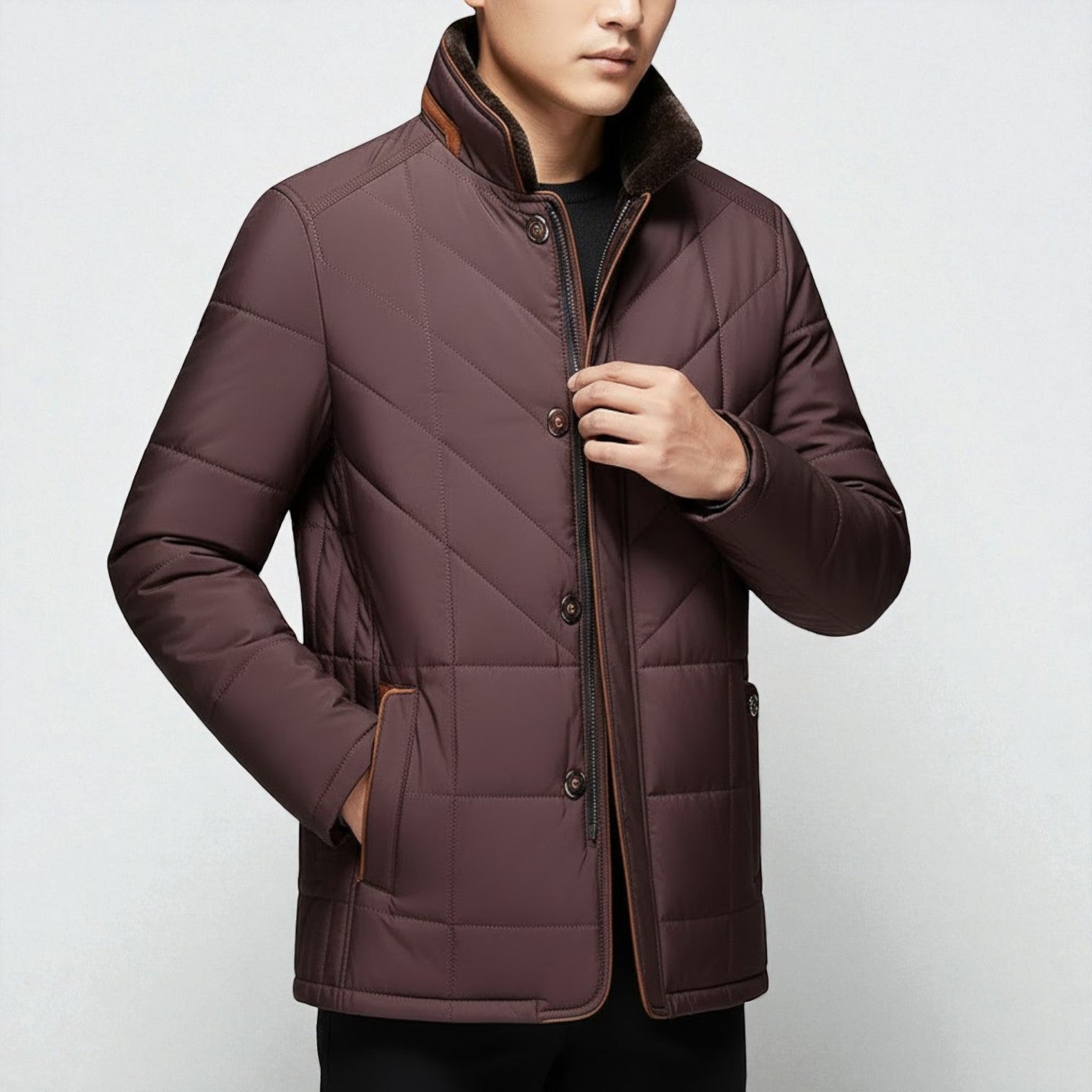 Men's Henrik padded wool jacket windproof insulated soft-lined winter coat for maximum warmth