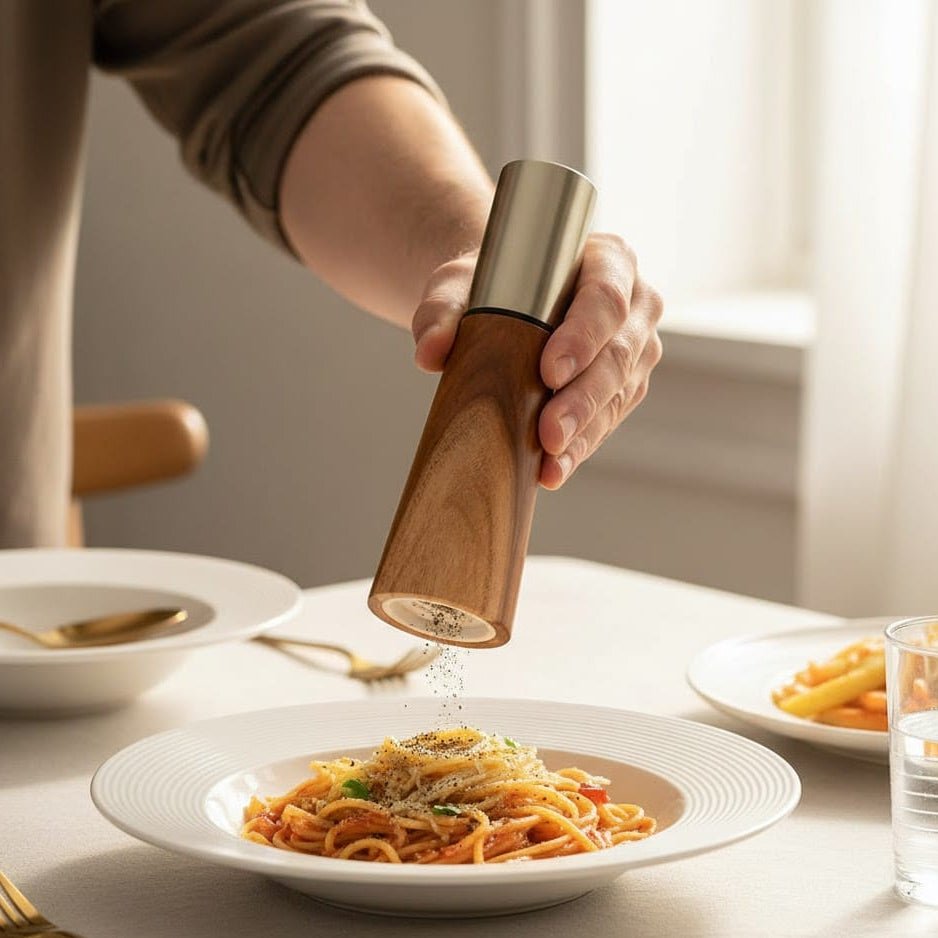 Minimalist Wood and Metal Pepper Mill - Urbann-Vibe