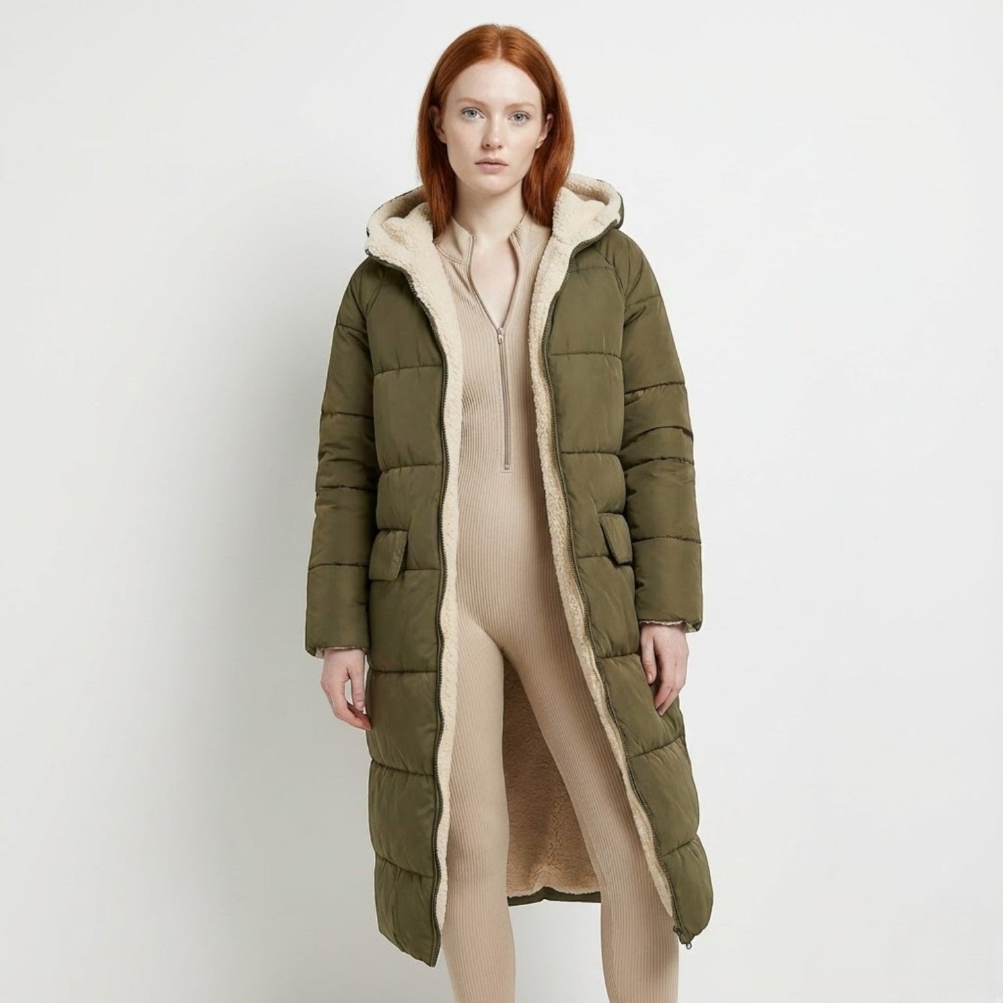 Women's reversible winter jacket dual-tone cozy fit with switchable styling for versatile cold-weather wear