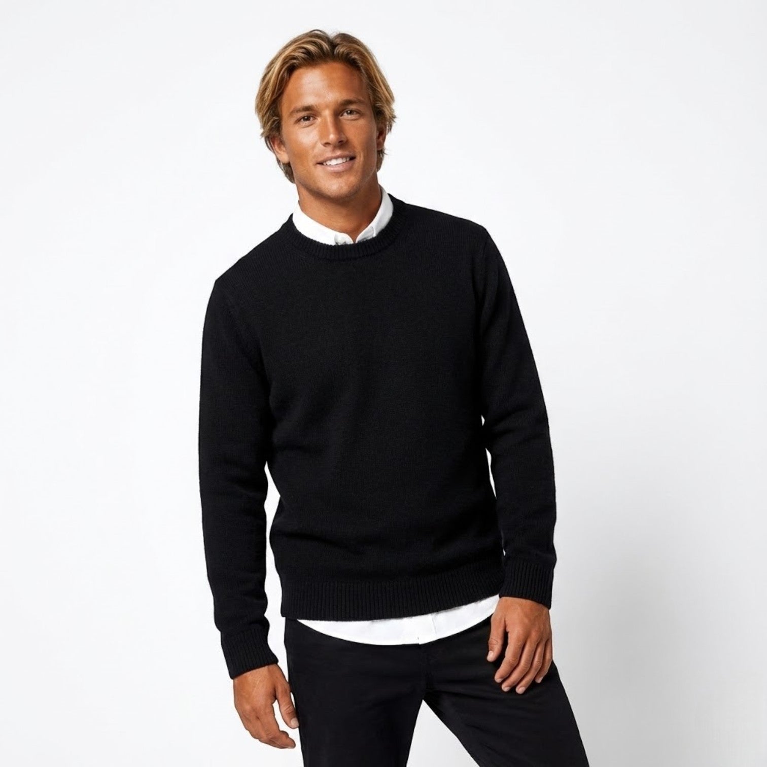 Luca men's wool sweater modern regular cut natural warmth soft comfortable everyday winter style
