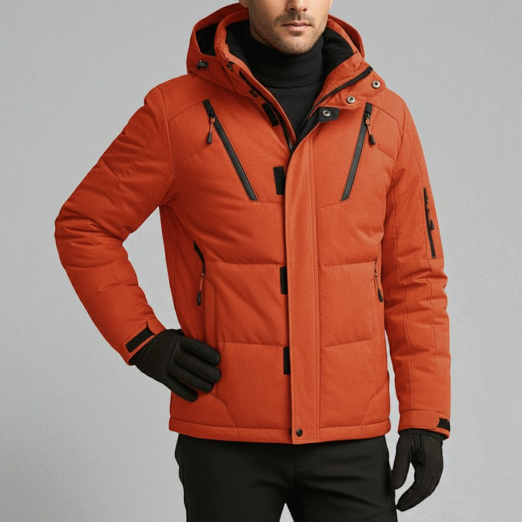 Men's wool blend winter jacket in classic cut with insulated lining for cold weather outdoor comfort