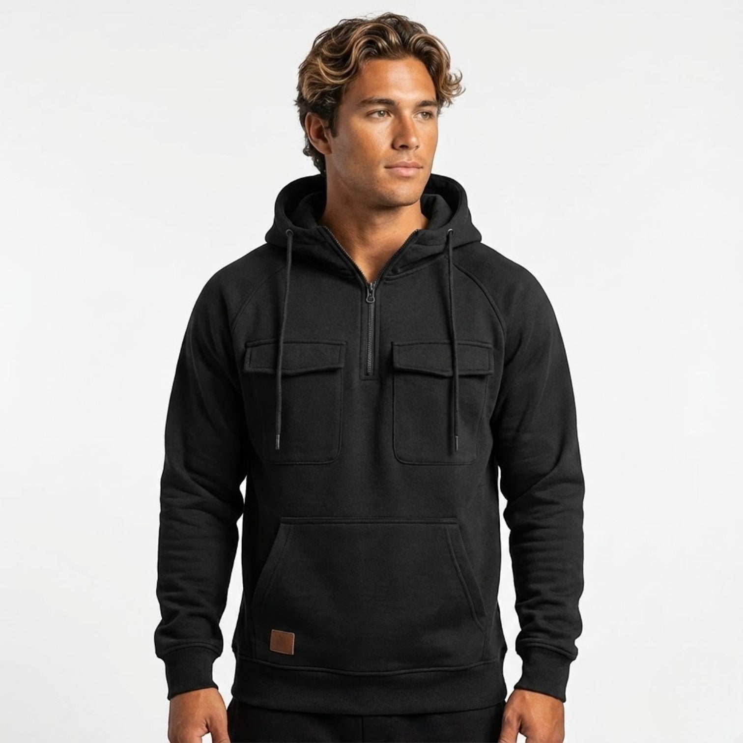 Men's cotton outdoor jacket structured fit balanced warmth durable city adventures hooded modern silhouette