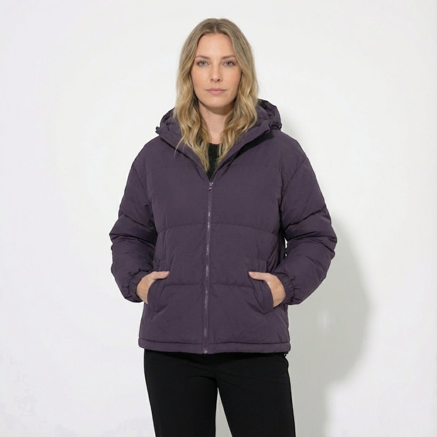 Niko unisex cotton puffer jacket with hood, relaxed modern fit for everyday urban warmth