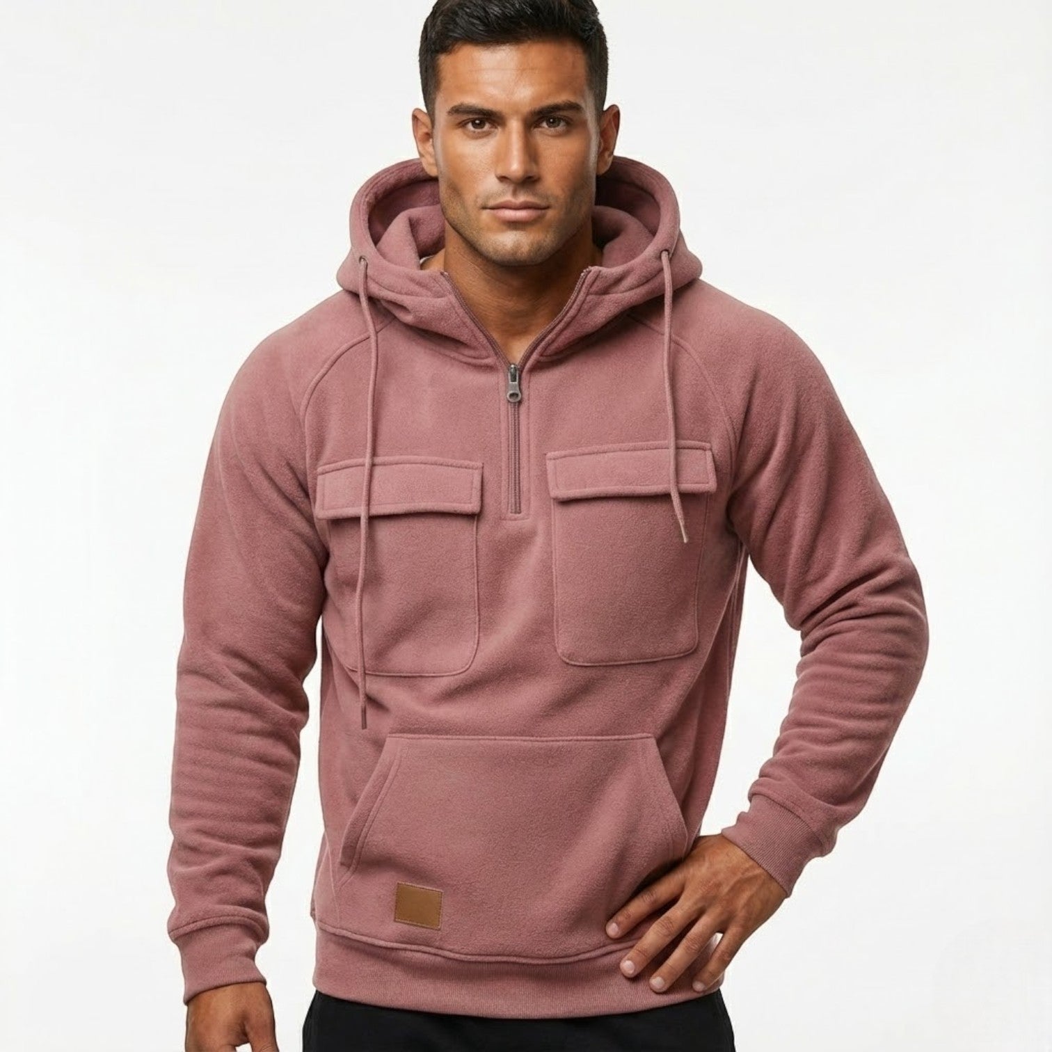 Men's cotton outdoor jacket structured fit balanced warmth durable hood city adventure wear