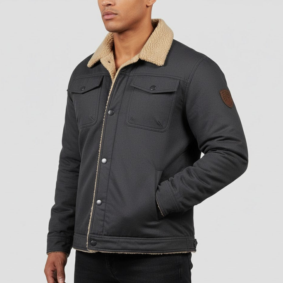 Men's Devon winter jacket with fleece lining, sherpa collar, windproof weather-resistant cold weather outdoor coat