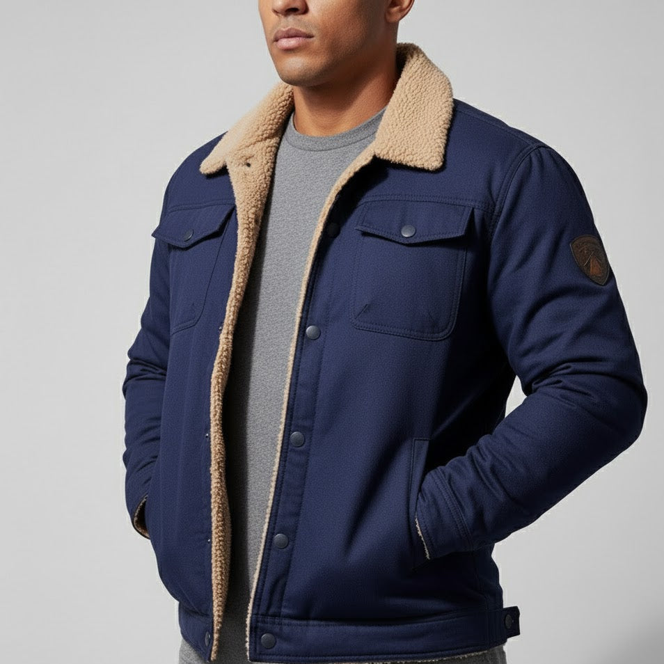 Men's Devon winter jacket with fleece lining, sherpa collar, windproof weather-resistant cold weather outdoor coat