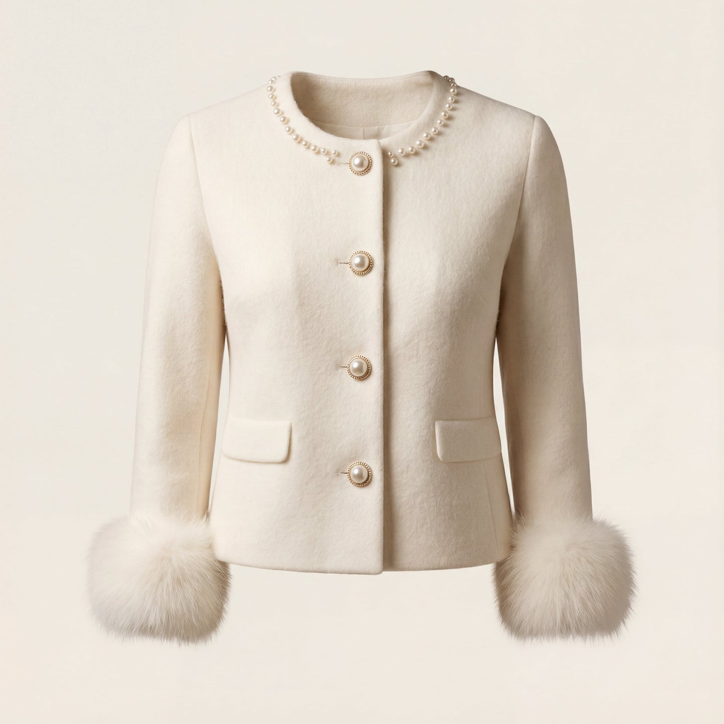 Women's embellished button knit cardigan with front patch pockets, structured silhouette easy layering