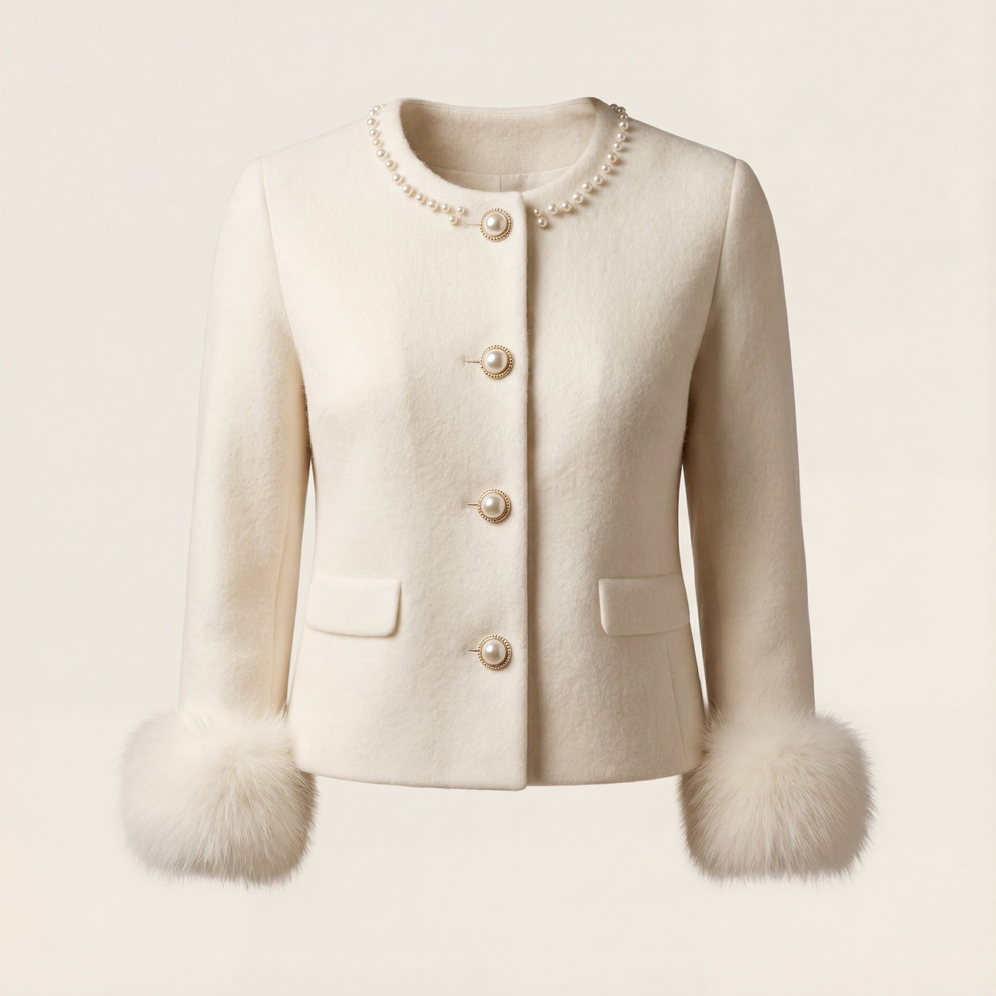 Women's embellished button knit cardigan with front patch pockets, structured silhouette easy layering