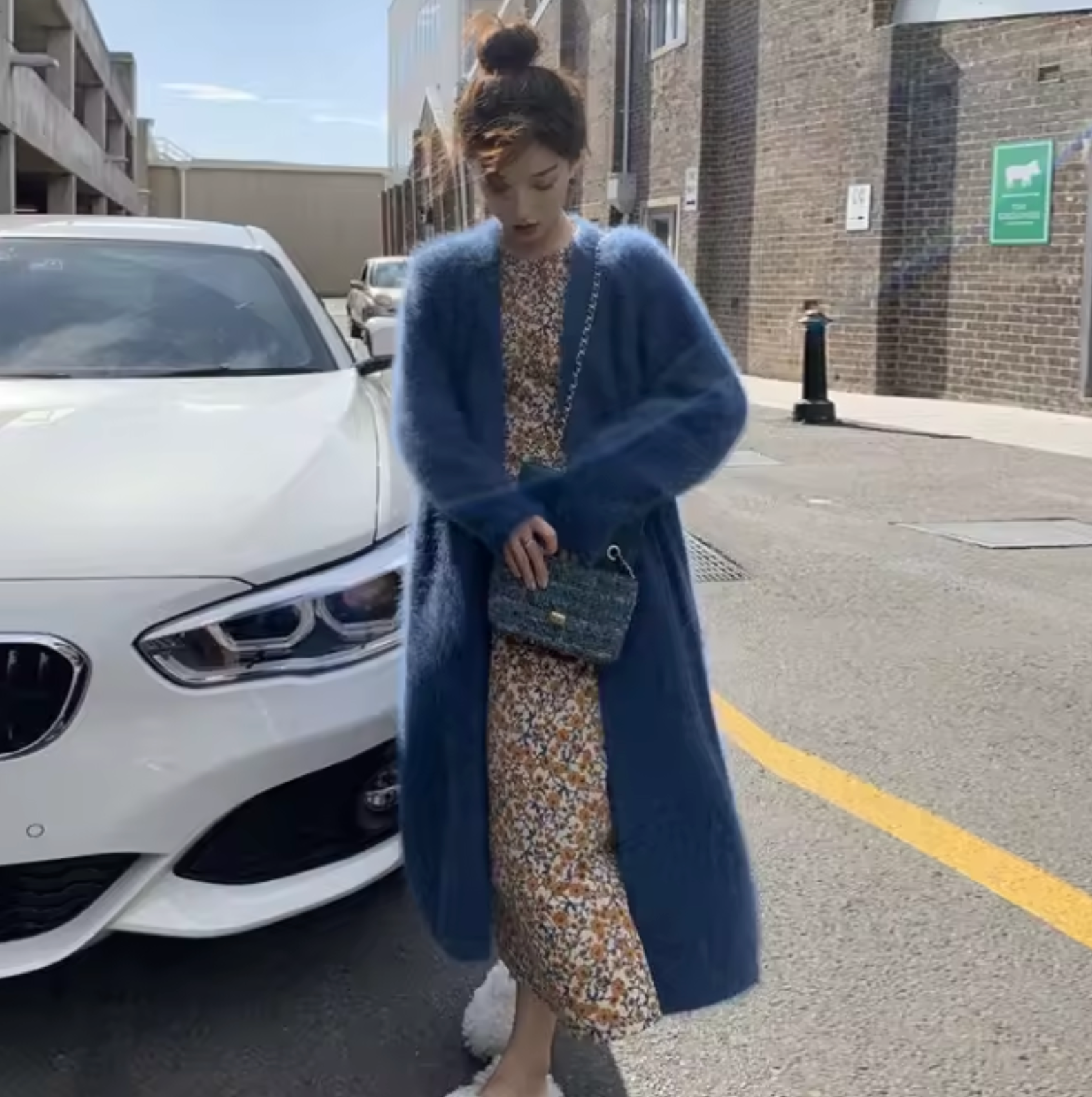 Women's oversized open-front long knit cardigan with draped silhouette for cozy layering
