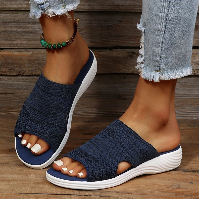 Aria orthopedic open-toe knit sandals lightweight breathable stretch-knit upper everyday comfort support