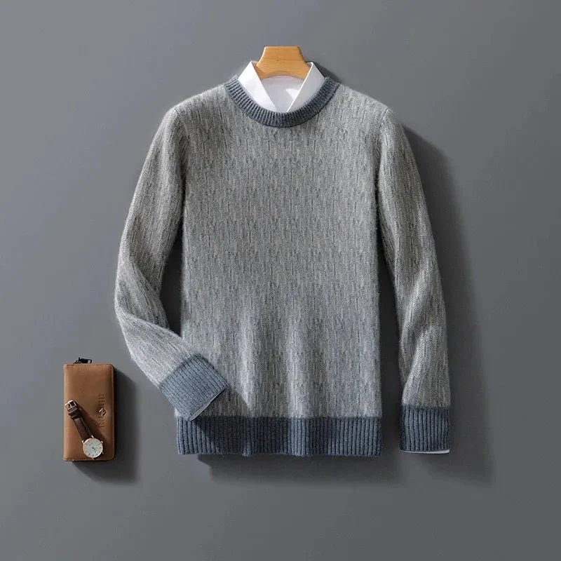 Women's ivory cashmere crewneck sweater lightweight premium knit soft elegant fit