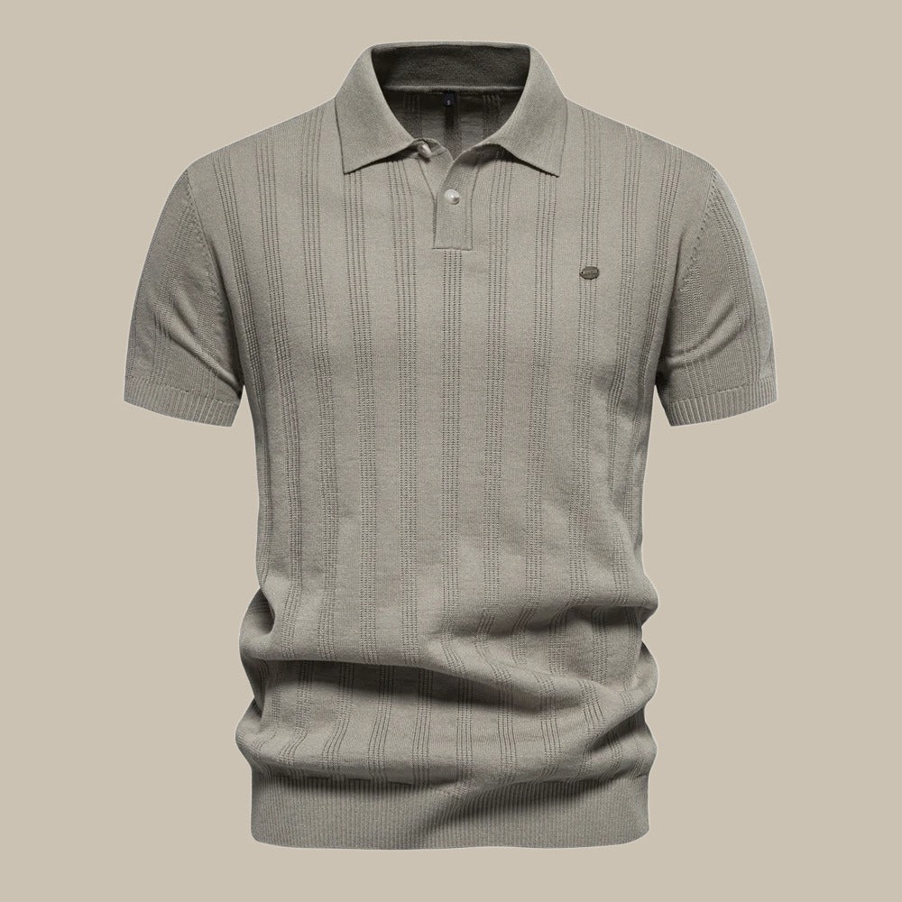 Men's merino wool polo shirt short sleeve breathable soft elegant versatile casual formal style