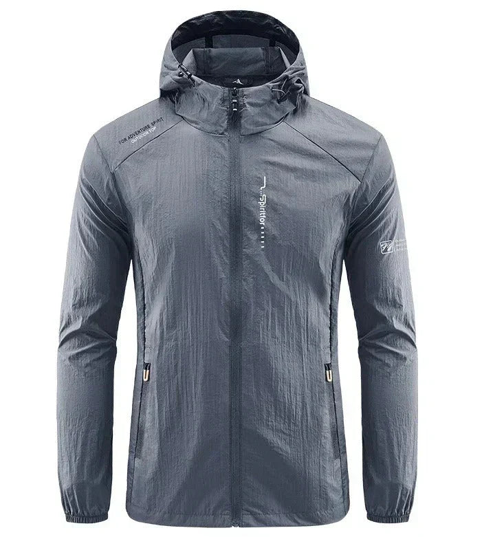 Eugenio ultralight men's hooded jacket windproof sun-safe slim fit for hiking and outdoor travel