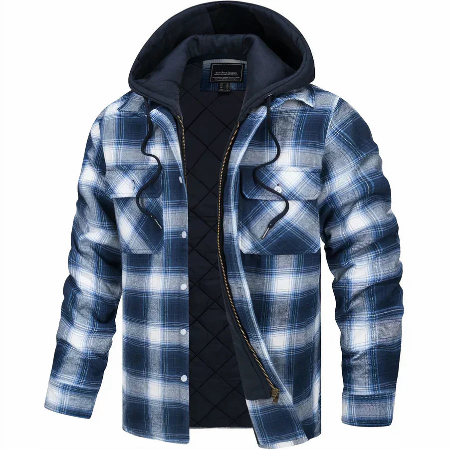 Hudson unisex checked jacket casual outerwear timeless plaid pattern easy-care sustainable comfort fit