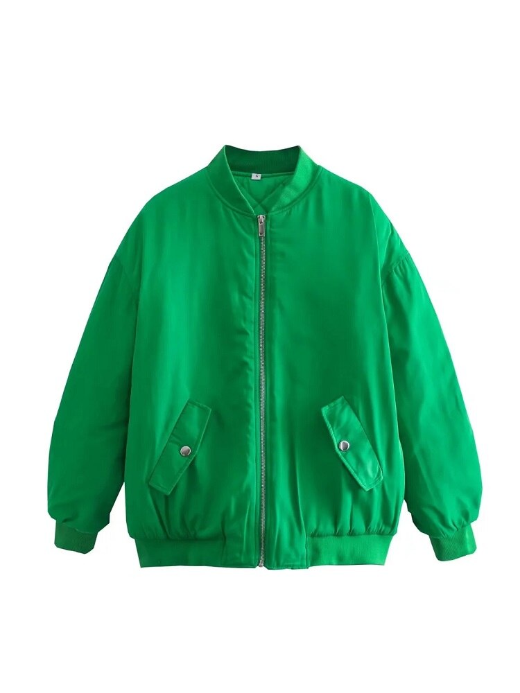 Women's plus size oversized bomber jacket relaxed silhouette all-season warmth fashion-forward style