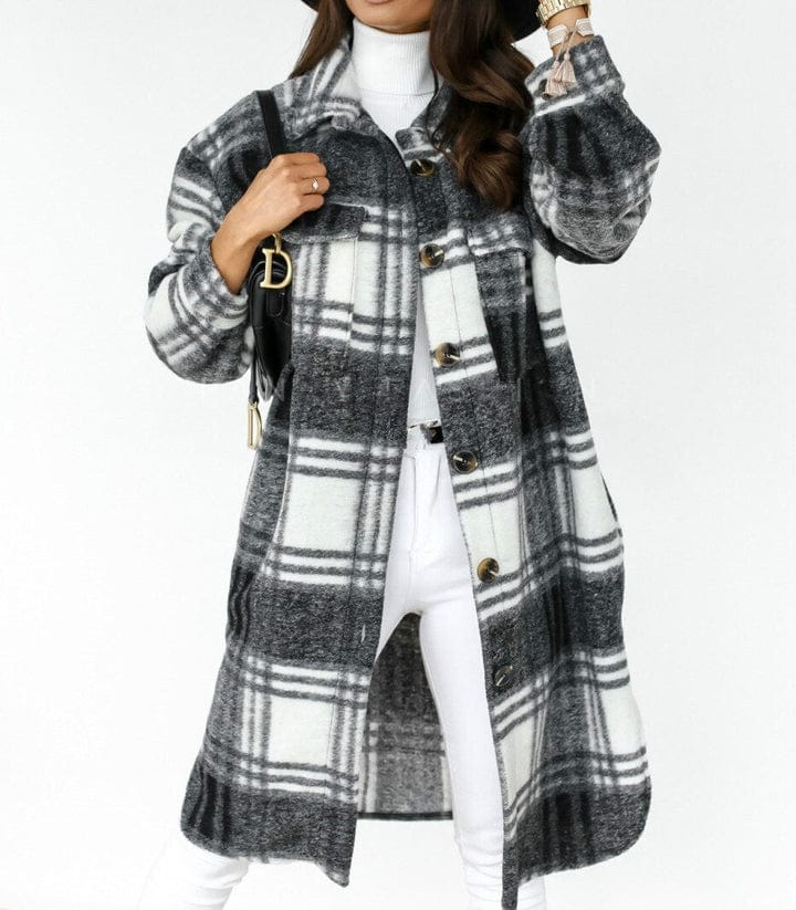 Women's Kelsy plaid jacket classic check pattern casual chic versatile outerwear for all seasons