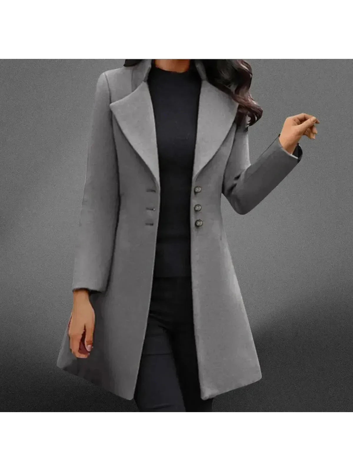 Women's Italian-inspired structured long coat with plush lining, elegant elongated silhouette for autumn