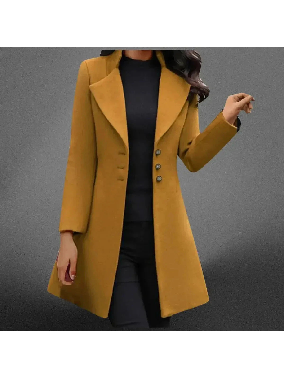 Women's Italian-inspired structured long coat with plush lining, elegant elongated silhouette for autumn