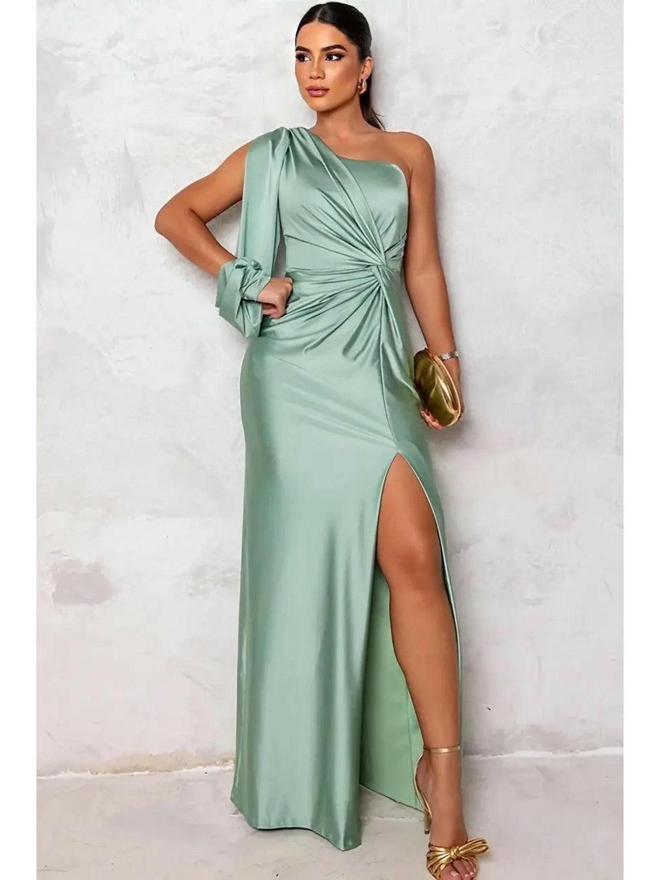 Violet evening gown with glamorous flattering silhouette, elegant formal dress for confident women