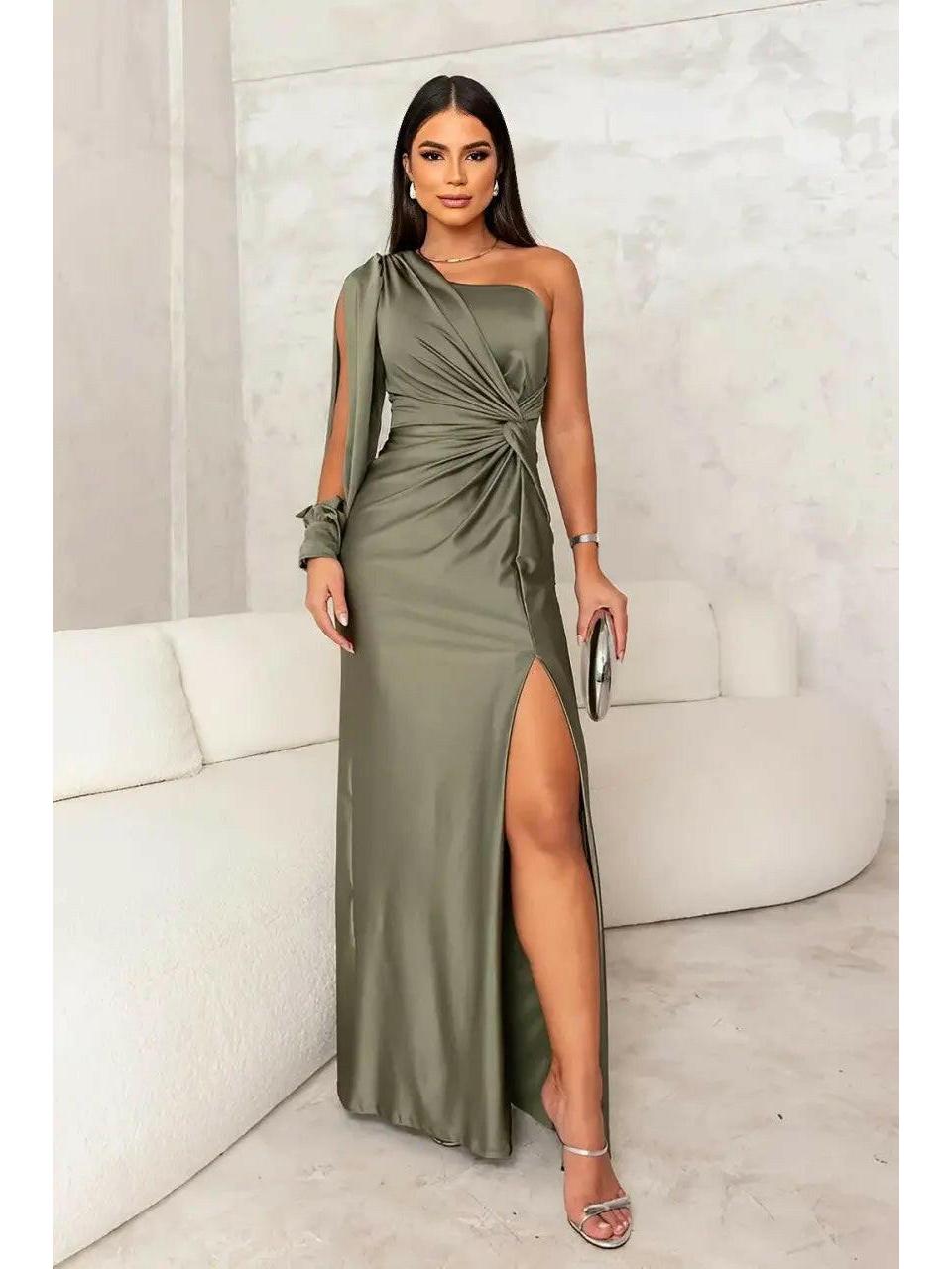 Violet evening gown with glamorous flattering silhouette, elegant formal dress for confident women