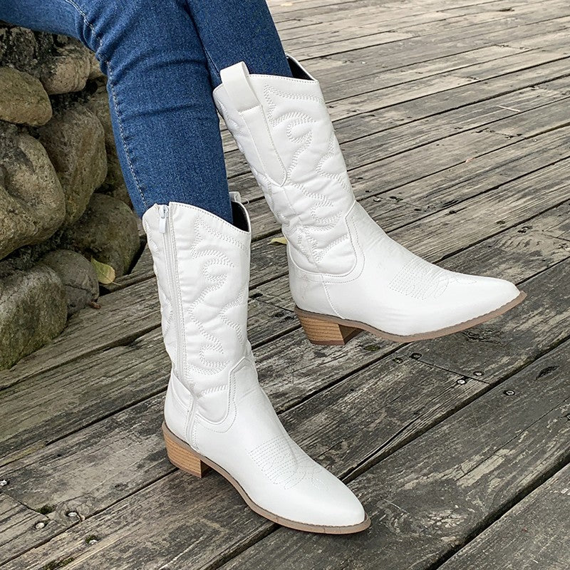 Women's shiny western boots glossy mirror finish modern twist comfortable fashion-forward cowboy style