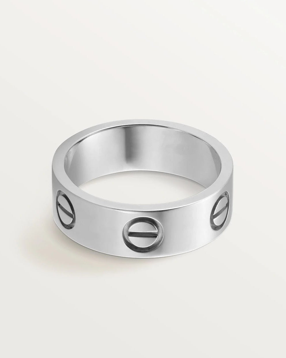 Unisex silver screw ring zinc alloy polished minimalist bold accent water-resistant everyday wear