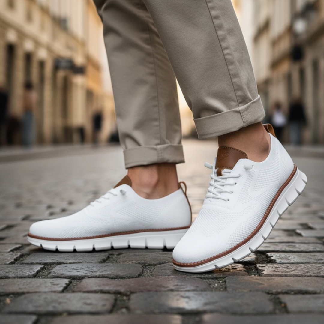 Men's breathable mesh sports shoes with durable rubber sole, lightweight sporty-casual design for everyday wear