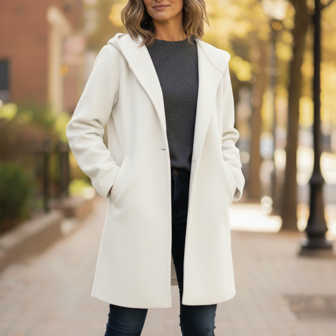 Women's hooded jacket relaxed fit durable fabric everyday wear available in black blue brown gray red white