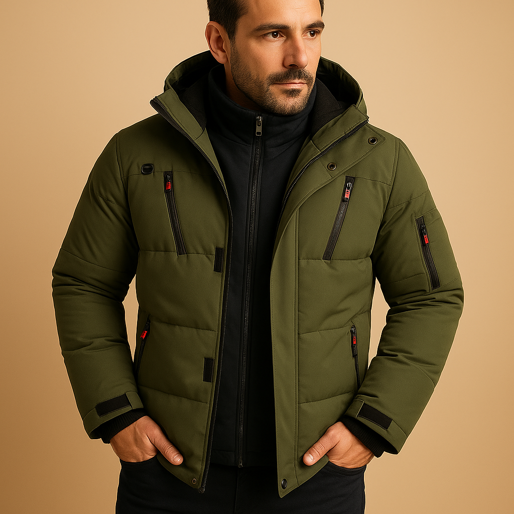 Men's Blake heavy-duty insulated winter jacket weatherproof tailored silhouette for outdoor adventures
