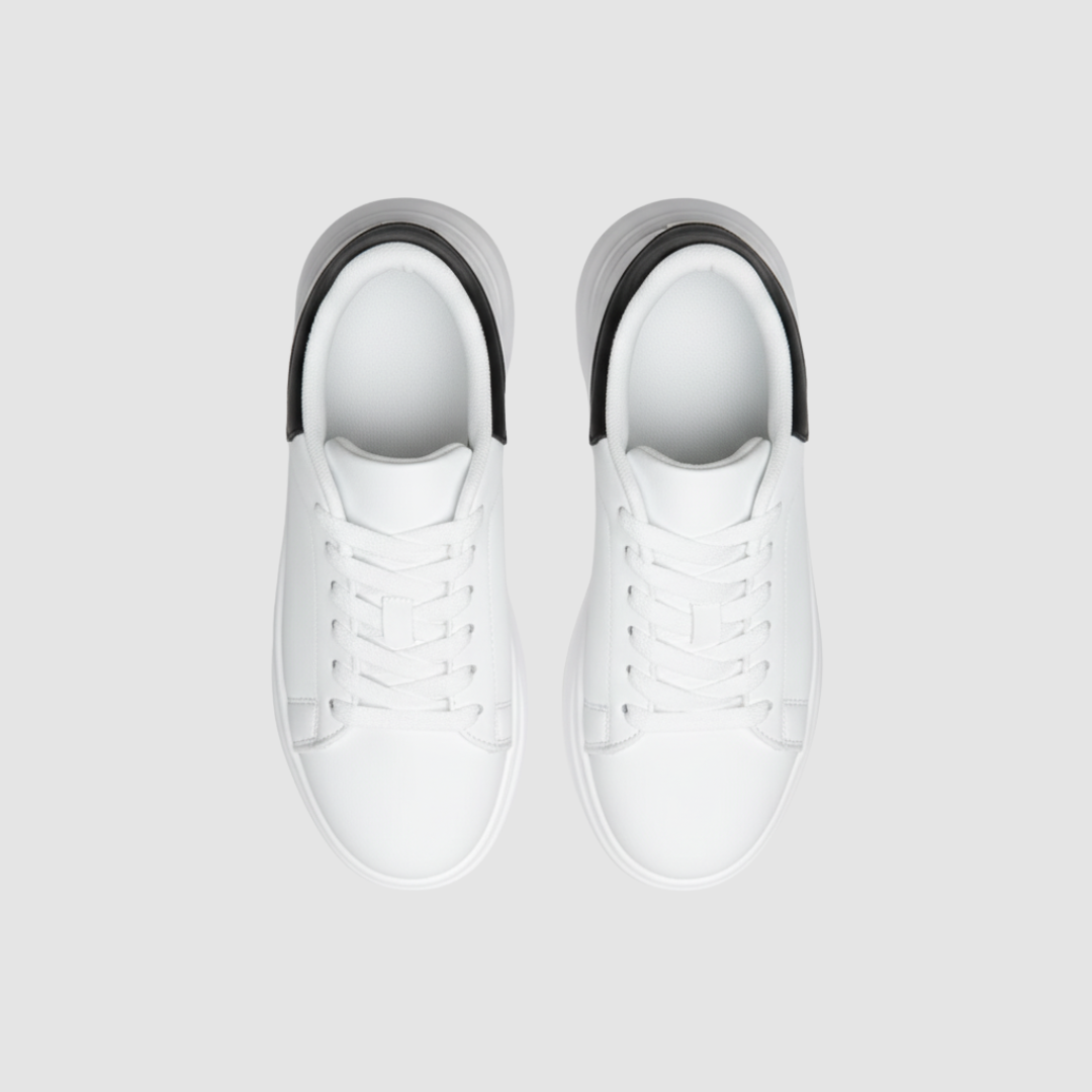 Women's white lace-up casual shoes with durable sole, versatile everyday comfort for relaxed outfits